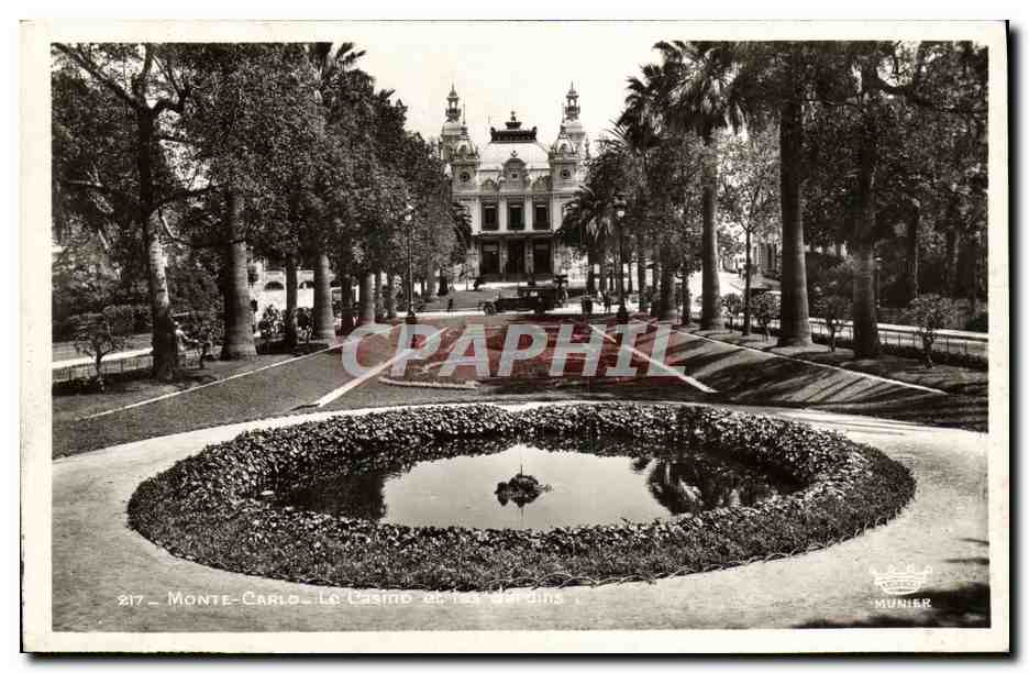 CPA Monaco Monte Carlo Le casino et les nouveaux jardins 