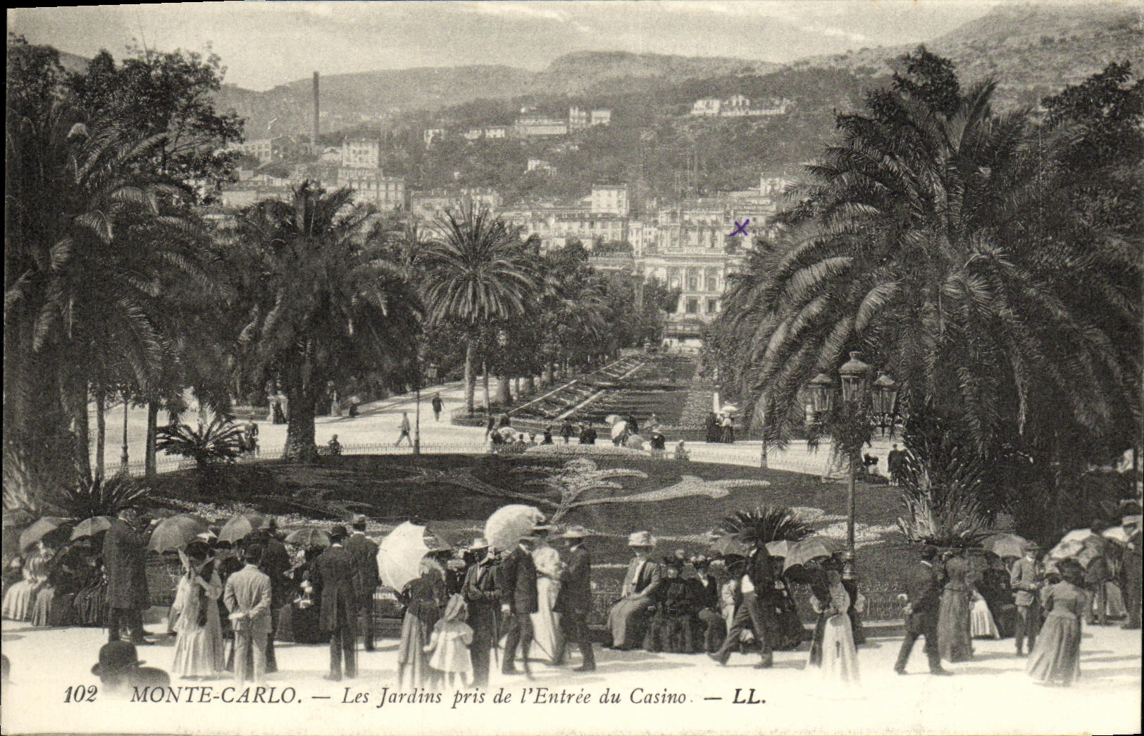 CPA Monaco Monte Carlo Les Jardins Prise de L Entree du Casino