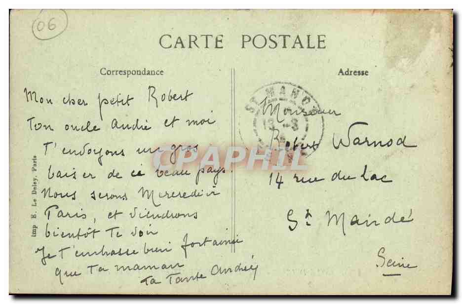 CPA Trinite Saint Victor Vactor Vallee du Paillon — Rückseite