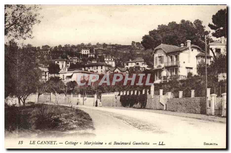 CPA La Cannet Cottage Marjolaine et boulevard Gambetta