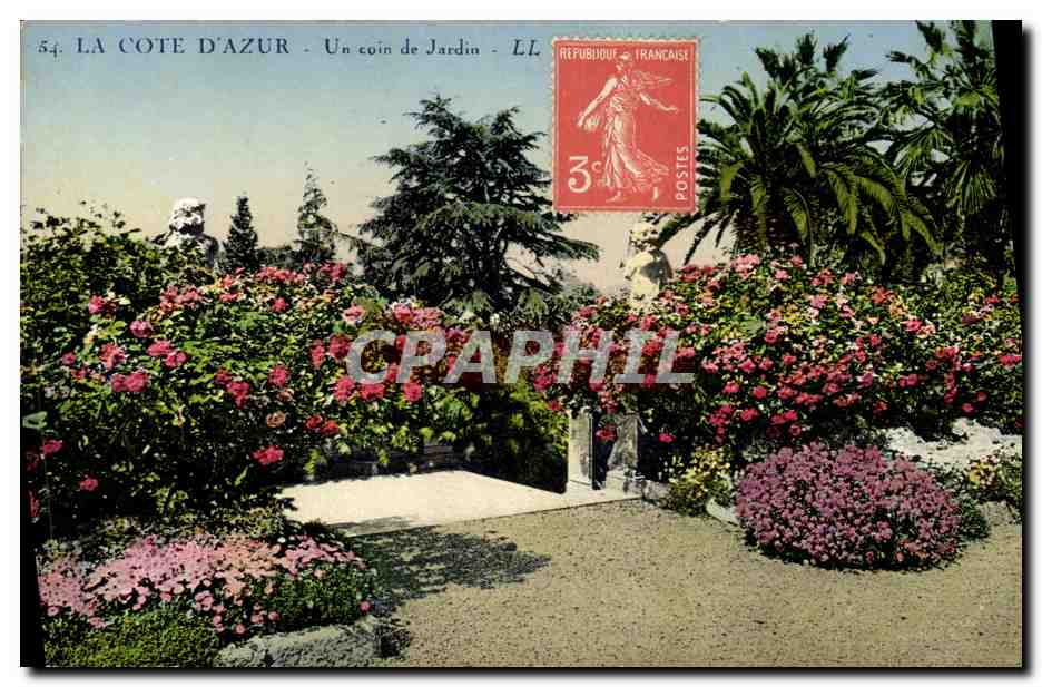 CPA Cote d azur Un coin du jardin