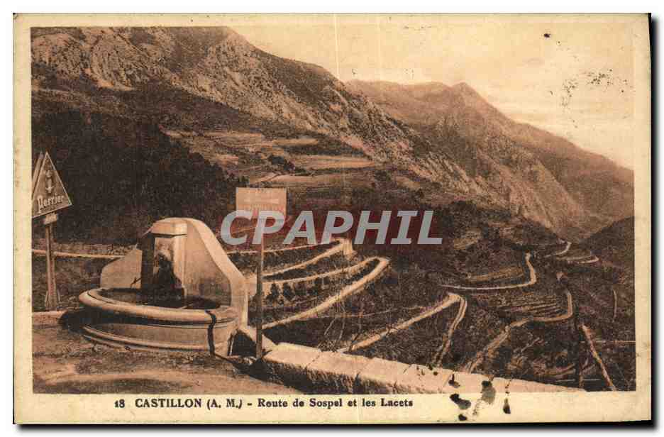 CPA Castillon Route de Sospal et les Lacets