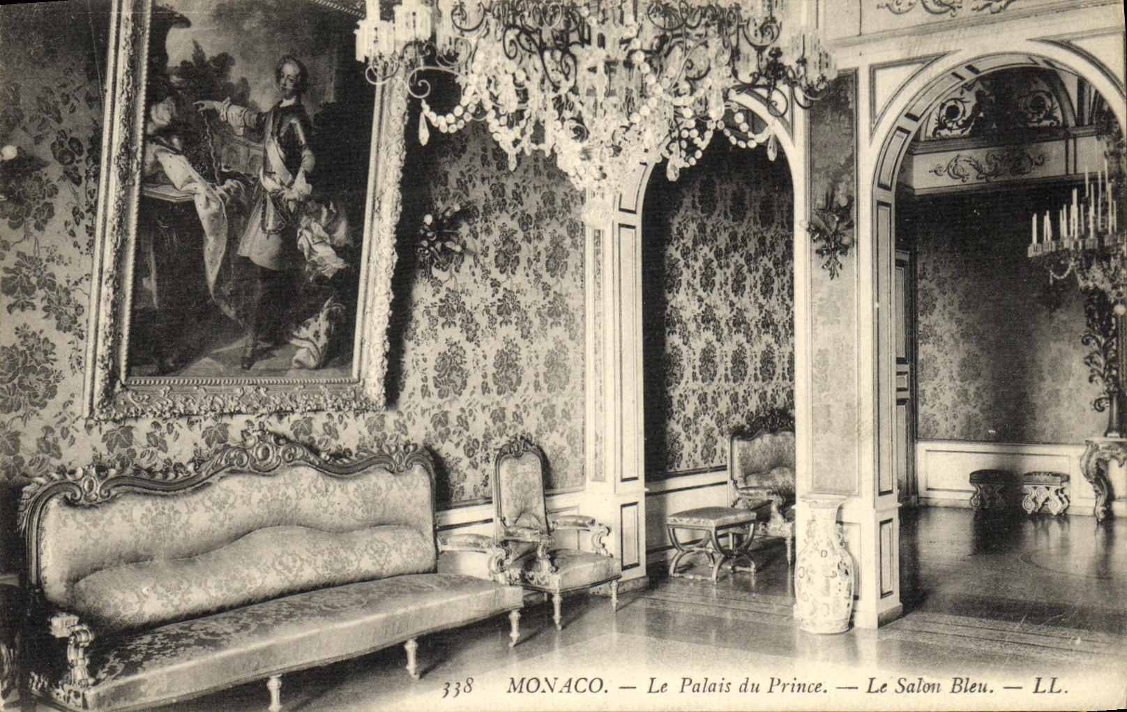CPA Monaco Palais du prince Le salon bleu 