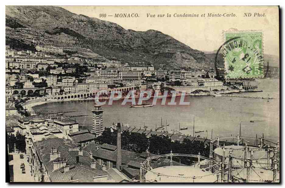 CPA Monaco Vue Sur la Condamine et Monte Carlo