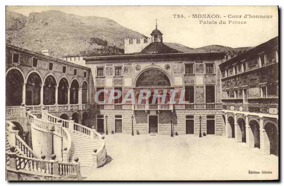 CPA Monaco Cour D Honneur Palais du Prince