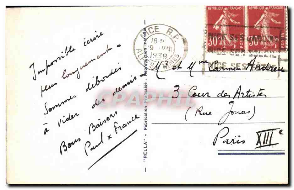CPA Monaco Jardin Exotique — Rückseite