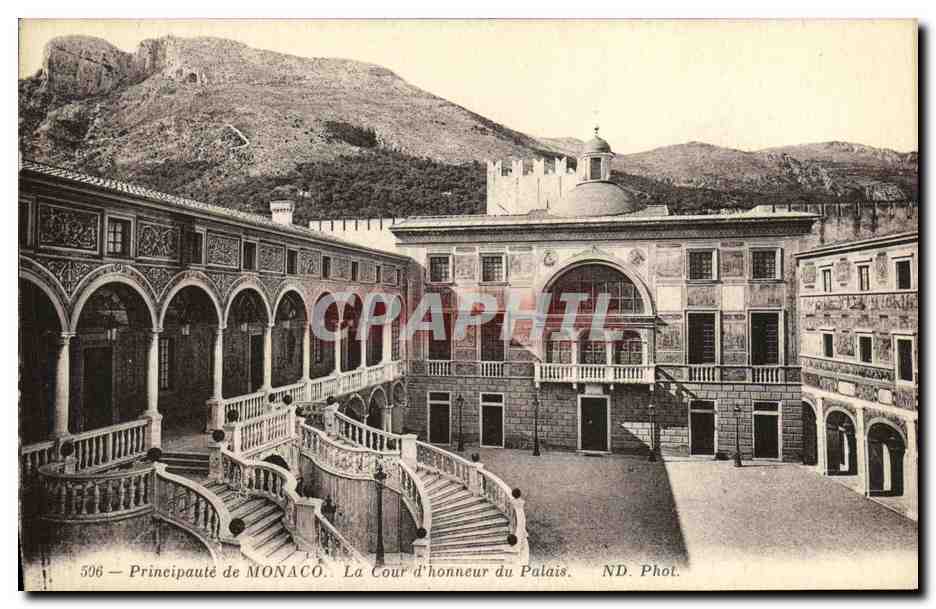CPA Monaco La Cour d Honneur du Palais