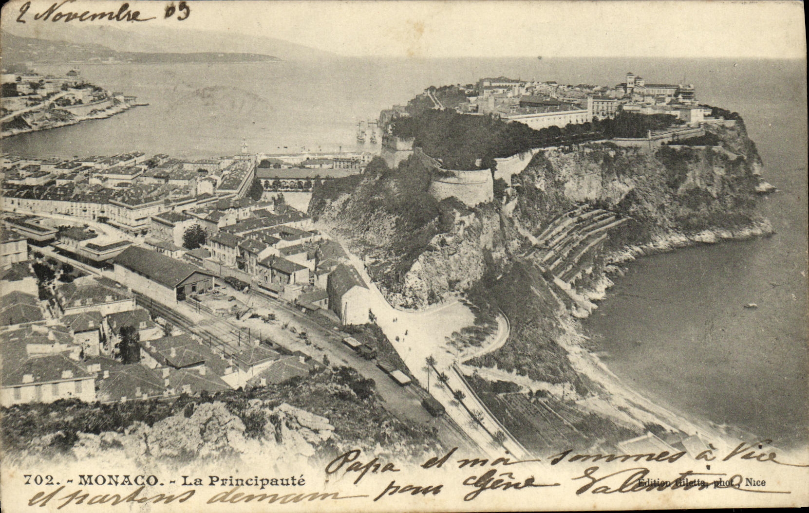 CPA Monaco Vue Generale de la Principaute Gare Train 