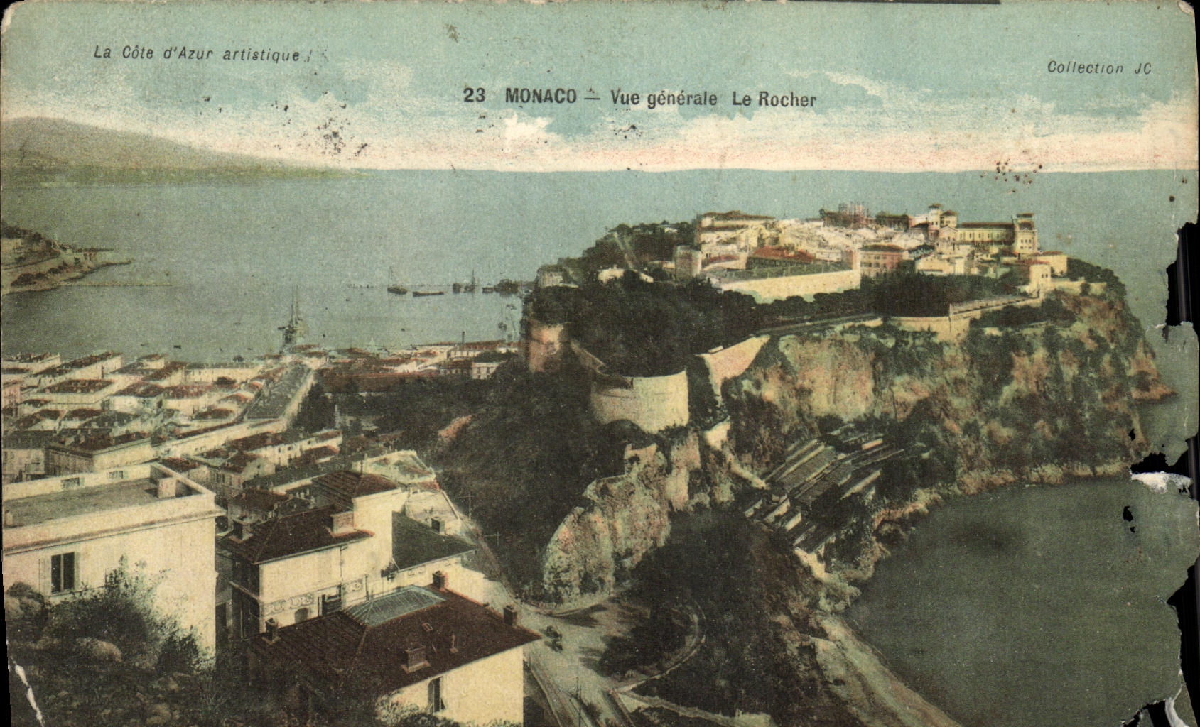 CPA Monaco Vue Generale Le Rocher