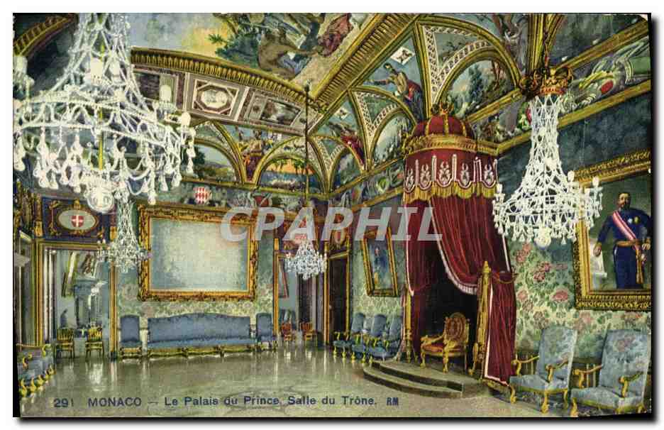 CPA Monaco Le Palais du Prince Salle du Trone