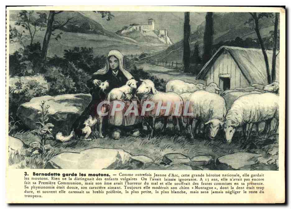 CPA Bernadette Garde Les Moutons Comme Autrefois Jeanne D Arc Lourdes