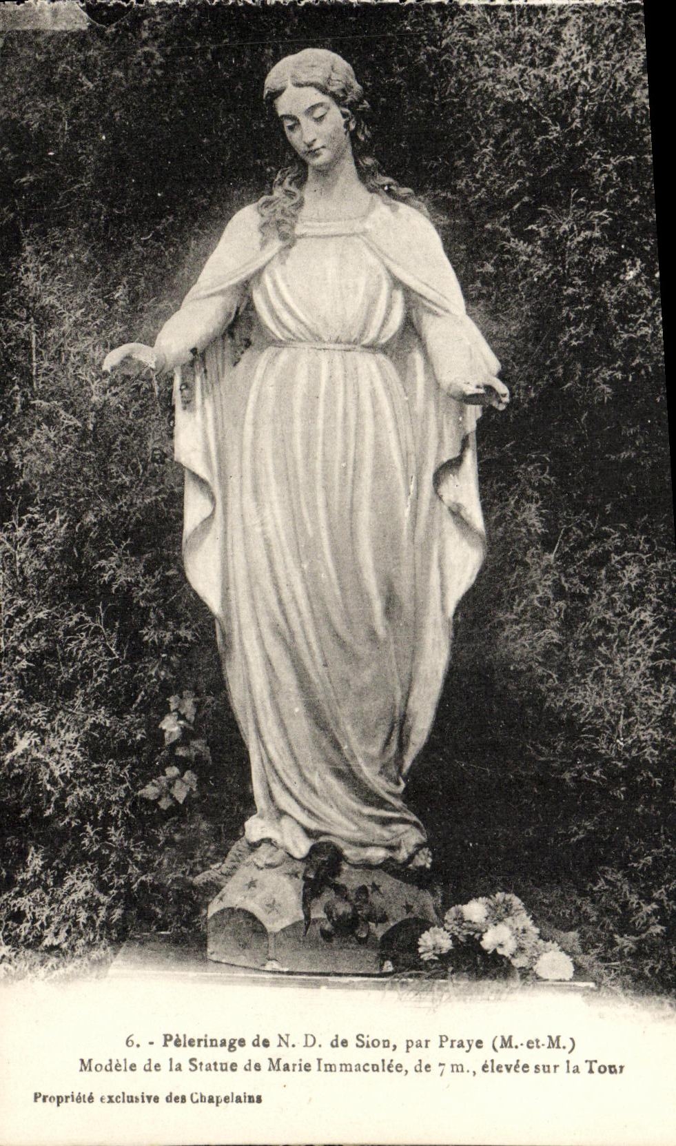 Pèlerinage de N.D. de Sion — Modèle de la Statue de Marie Immaculée, par Praye (M.-ct-M.) — Propriété exclusive des Chapelains