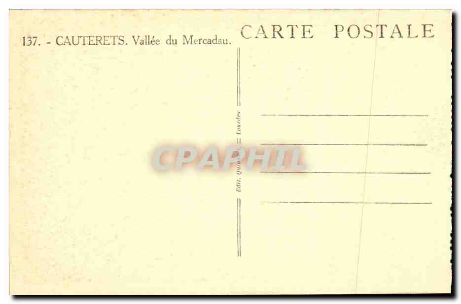 CPA Cauterets Vallee du Mercadau — Verso