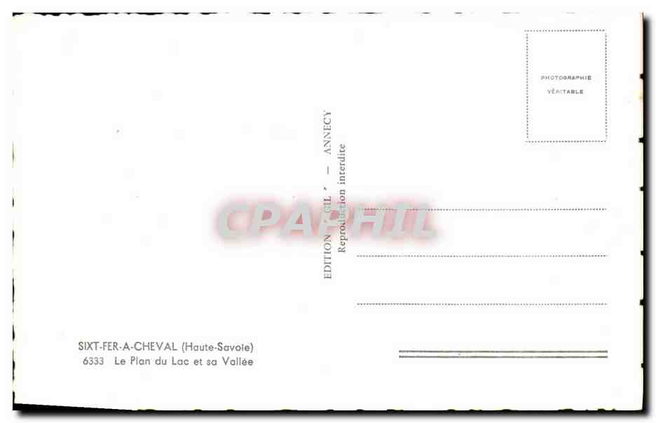 SIXT-FER-A-CHEVAL — Le Plan du Lac et sa Vallée — Édition Coll. Annecy — Reverso