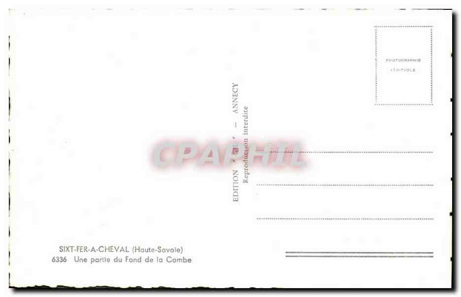 SIXT-FER-A-CHEVAL — Une partie du Fond de la Combe — Édition Annecy, n° 6336 — Reverso