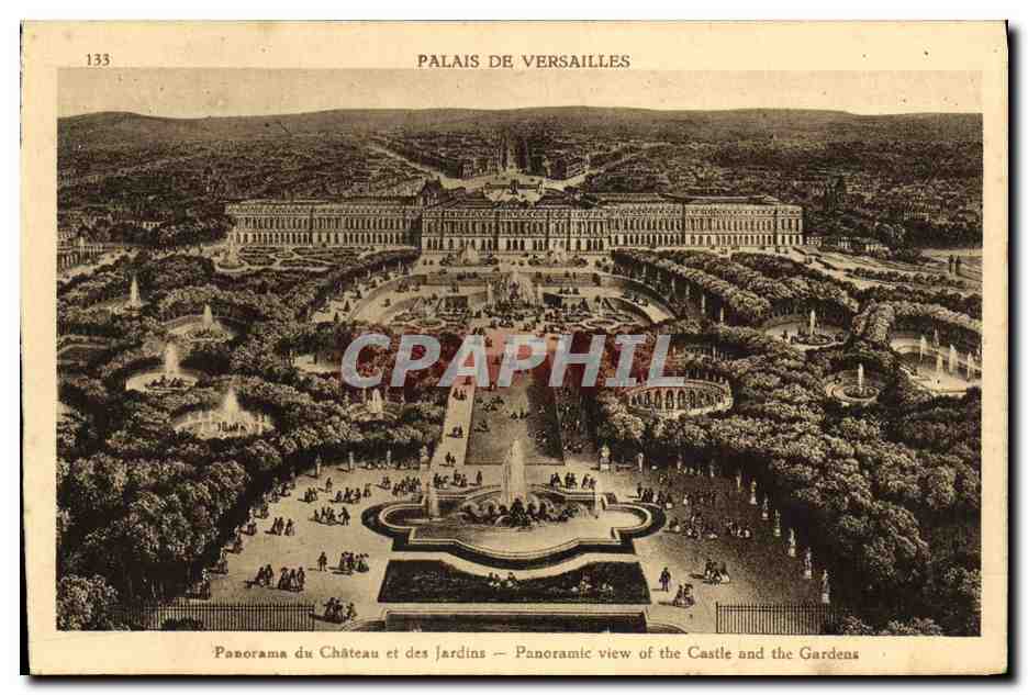 CPA Palais de Versailles Panorama du Chateau et des Jardins