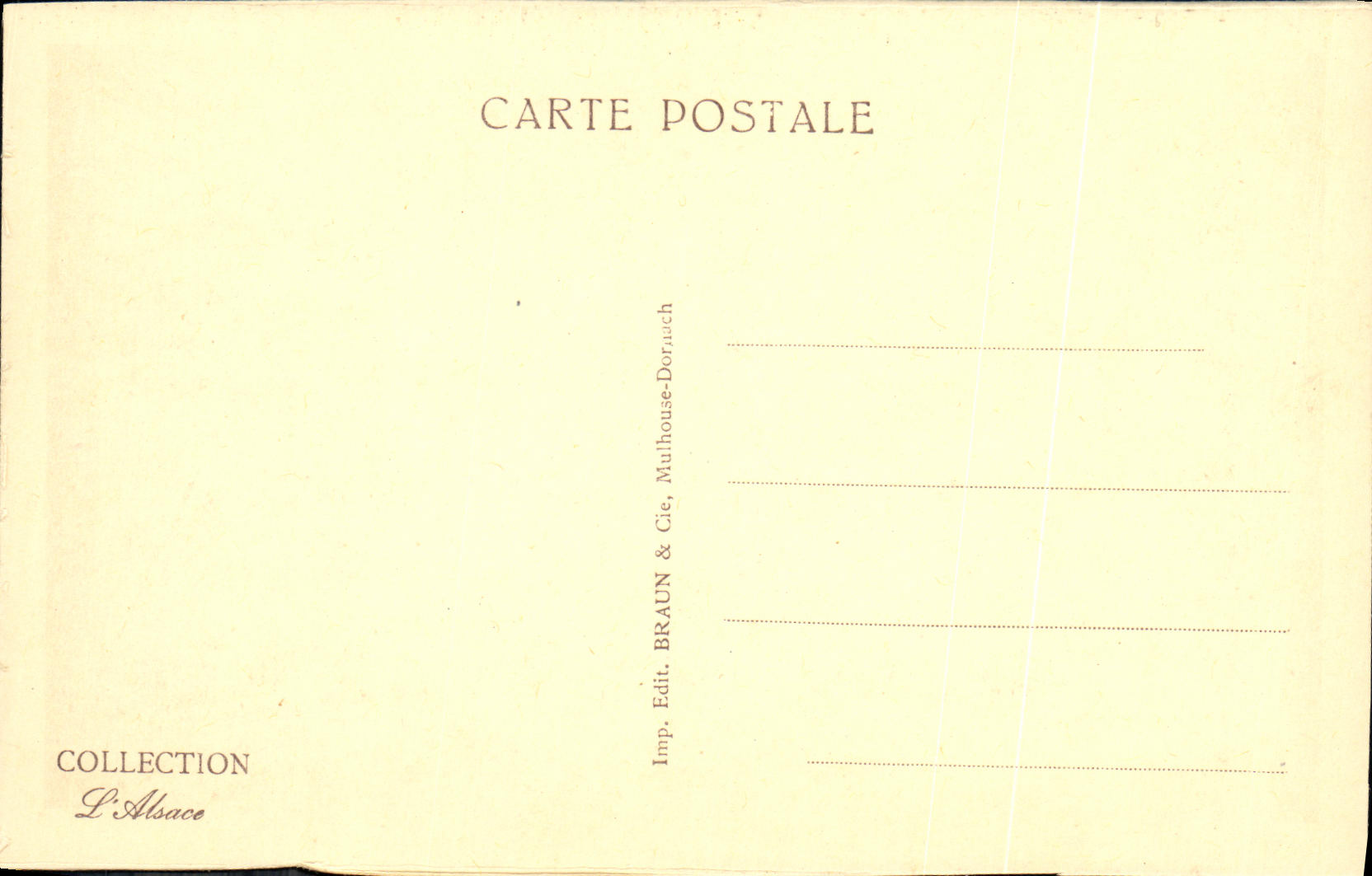 CPA Colmar Maison Bartholdi — Rückseite