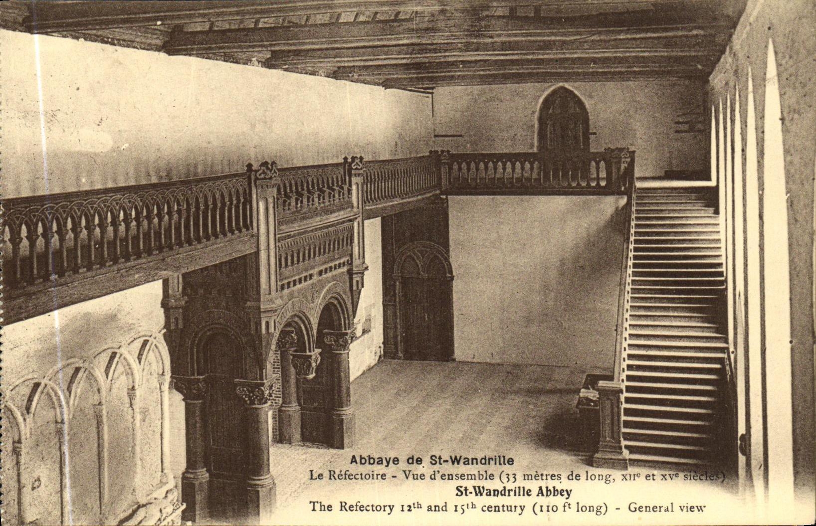CPA Abbaye de St Wandrille Le Refectoire Vue d ensemble