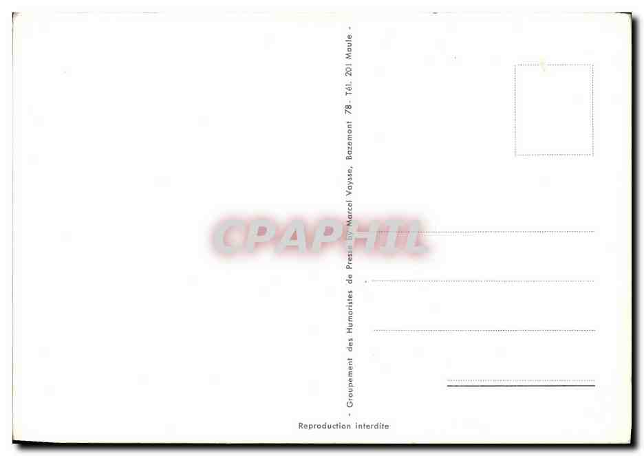 Scène de chaos dans un bureau — dessin de René Caille — éditeur Groupe des Humoristes de Presse — Verso