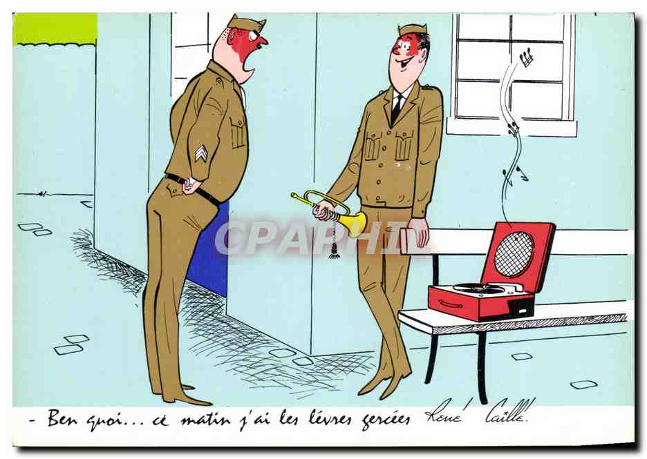 Soldats en uniforme — caricature humoristique — Groupe des Humoristes de Presse Marcel Voyse, Bazemont 78