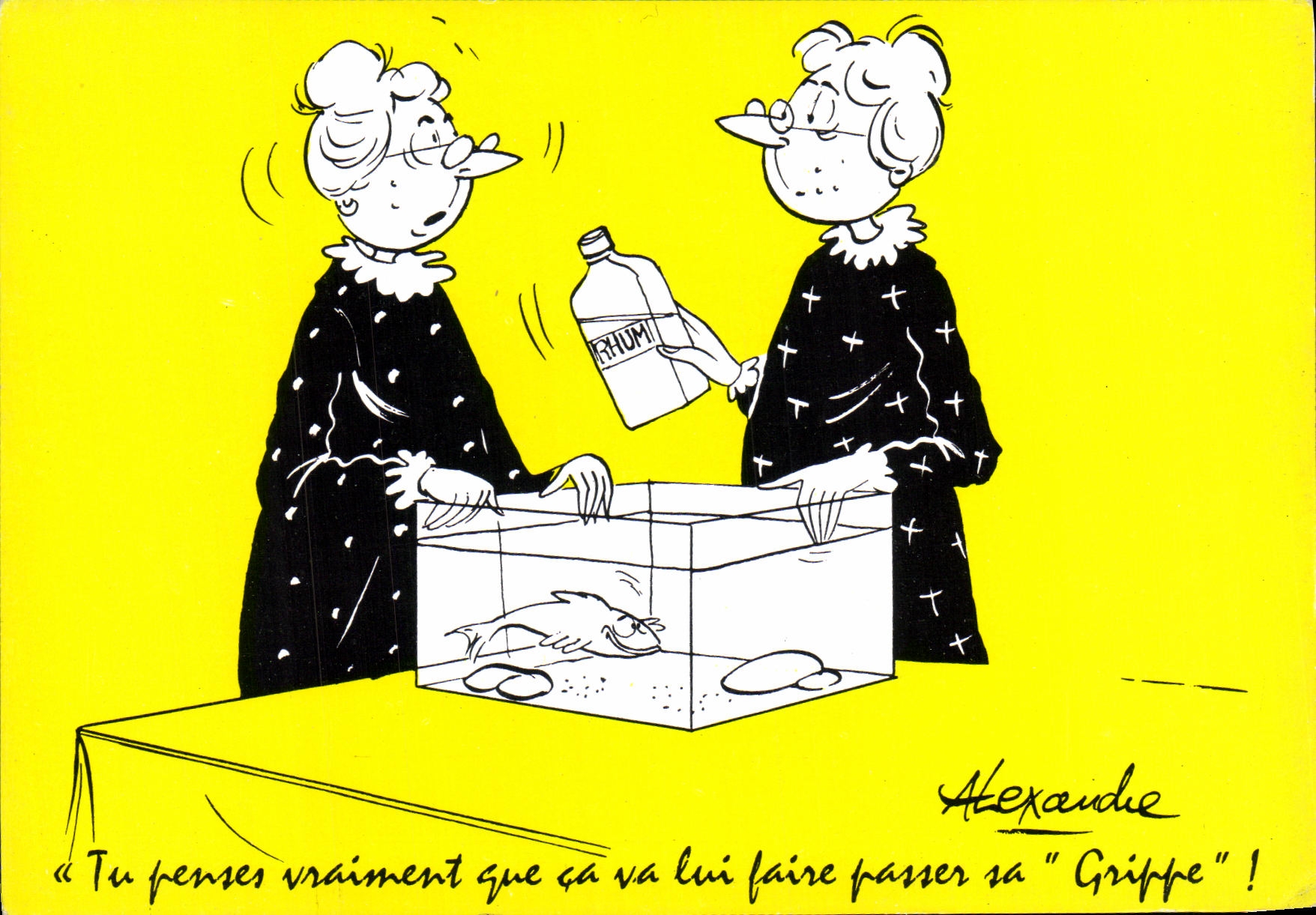 Deux vieilles dames — caricature humoristique — Alexandre