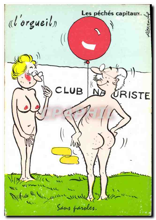 CPM L orgueil Les Peches capitaux Club naturiste