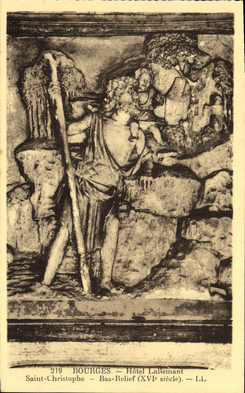CPA Bourges Hotel Lallemant Saint Christophe Bas Relief