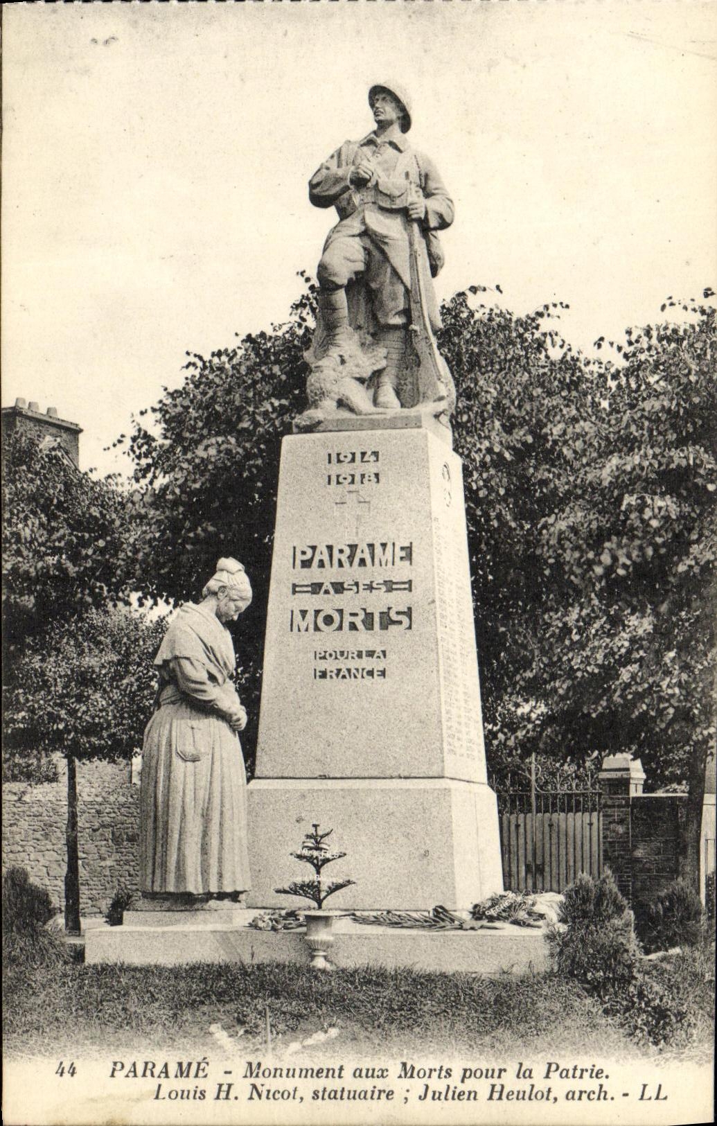 Paramé - Monument aux Morts pour la Patrie — Louis H. Nicot, statuaire ; Julien Heulot, arch. - LL