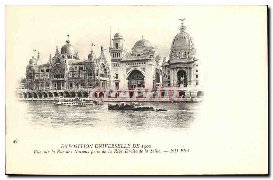 CPA Exposition Universelle de 1900 Vue sur la Rue des Nations prise de la Rive Droite de la Seine