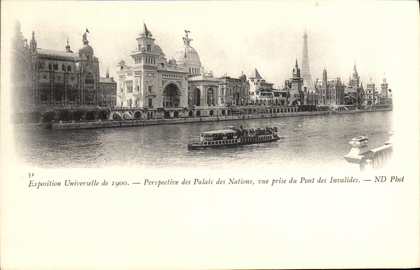 Weltausstellung 1900 — Perspektive des Palais des Nations, Aufnahme vom Pont des Invalides — ND Pbot