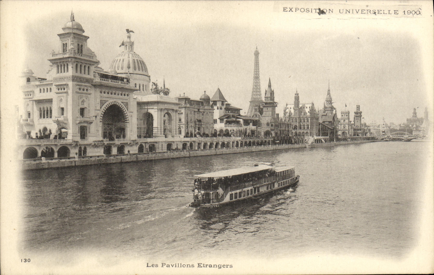 CPA Exposition Universelle 1900 Paris Les Pavillons Etrangers Tour Eiffel Peniche 