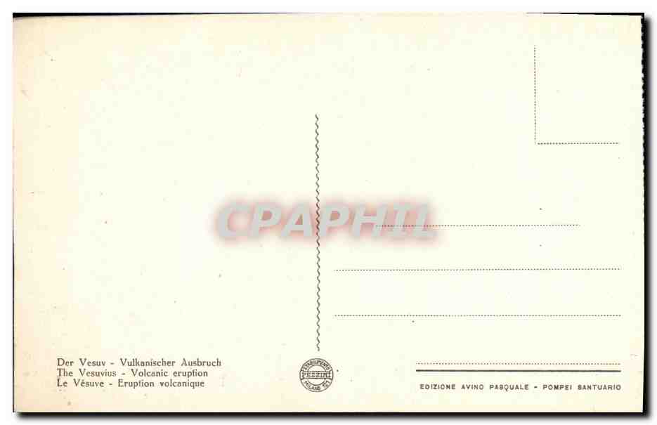 CPA Pompei Eruxione Vulcanica Volcan — Rückseite