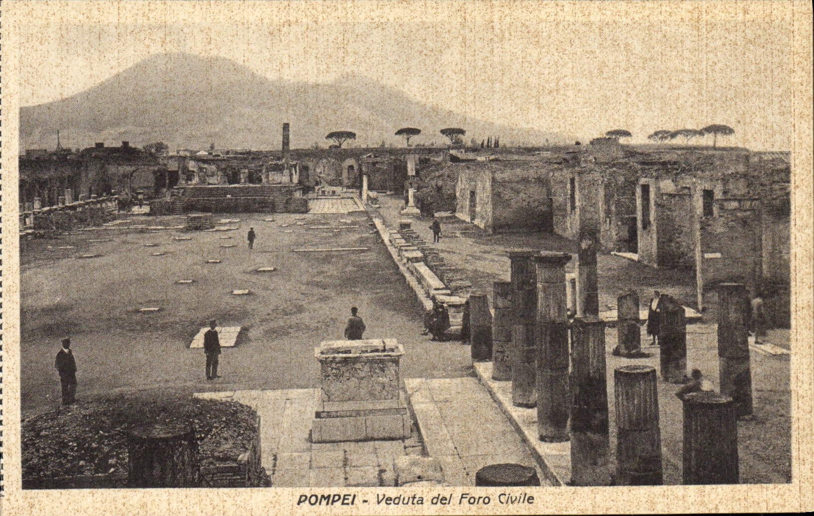 CPA Pompei Veduta del Foro Civile Volcan