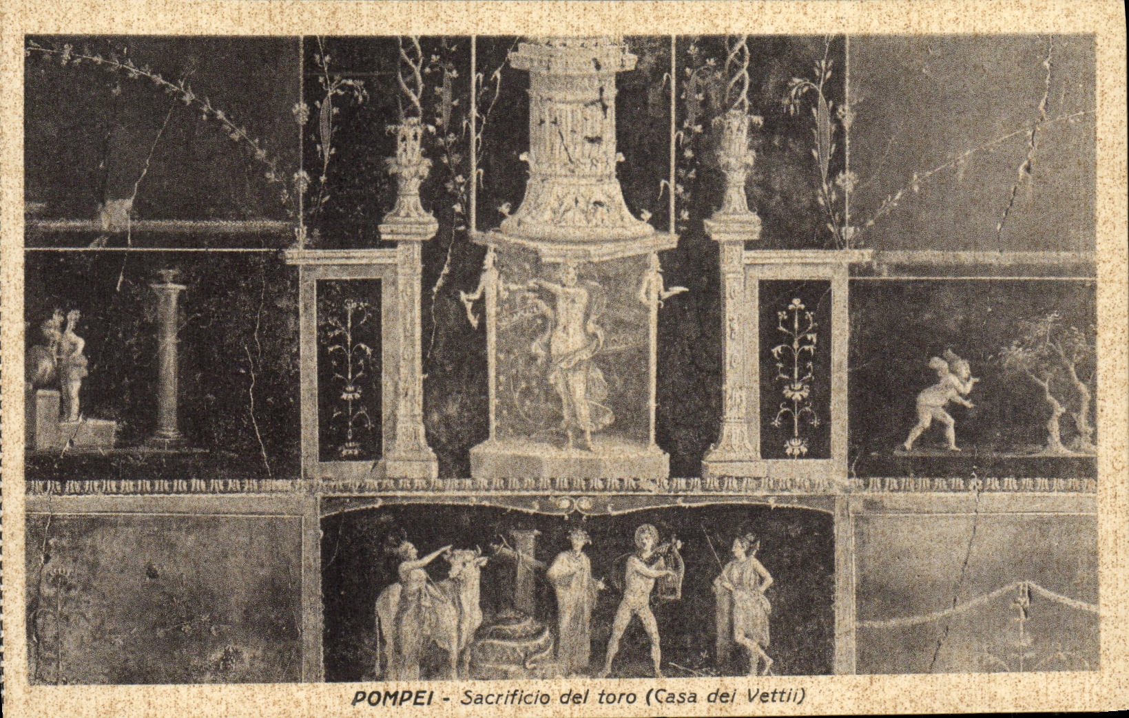 CPA Pompei Sacrificio del toro Casa dei Vettii