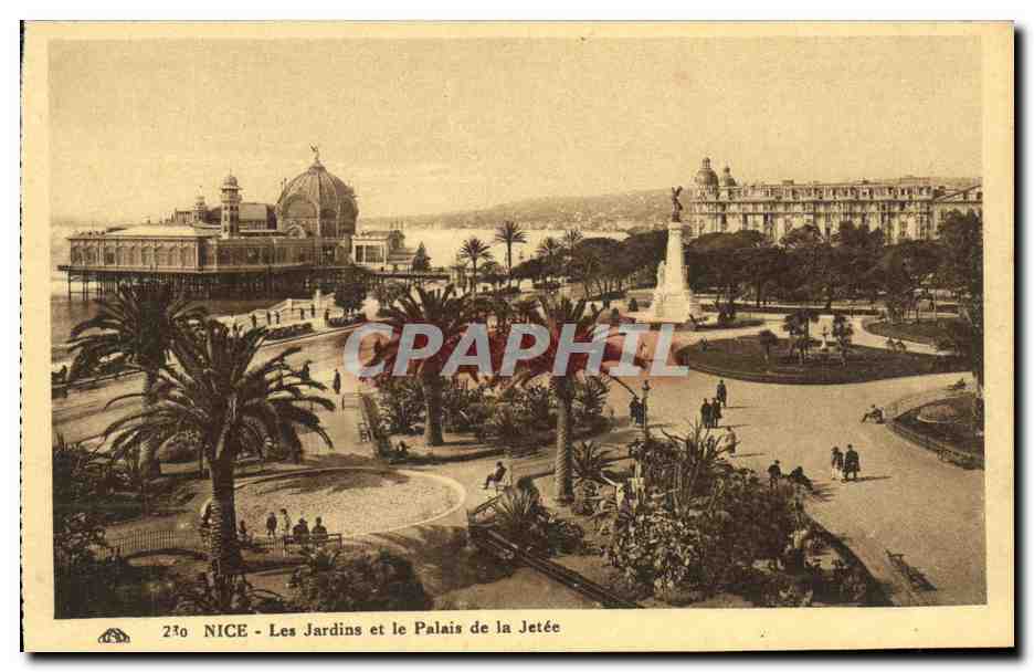 CPA Nice Les Jardins et le Palais de la Jetee