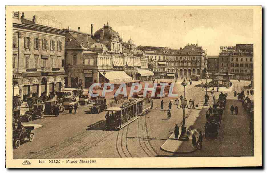 CPA Nice Place Massena Tramway
