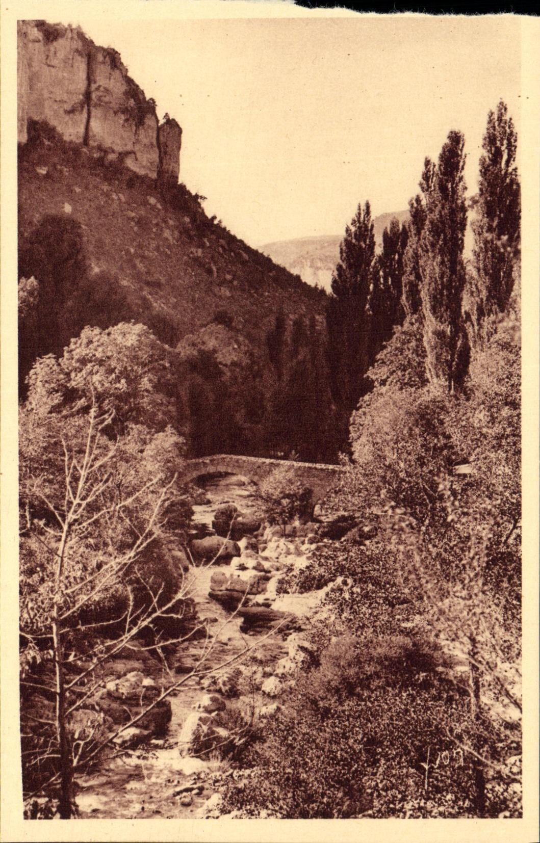 Gorges du Tarn — Le Cañon de la Jonte dominant les remparts crénelés du Fort Saint-Michel — Les Éditions d'Art, Paris
