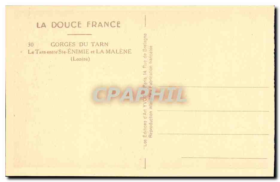 Gorges du Tarn — entre Saint-Énimie et La Malène — Les Éditions d'Art Yvon, Paris — Reverso