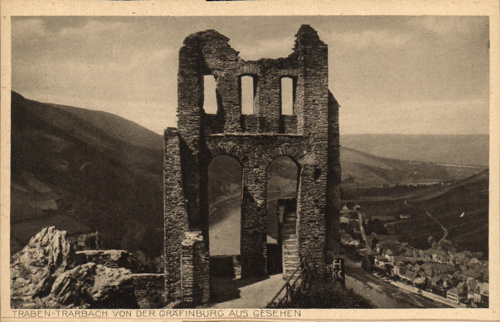 CPA Traben Trarbach von der Grafinburg aus gesehen