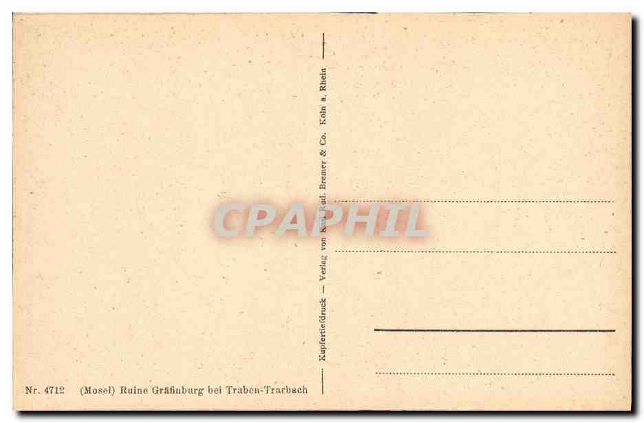 CPA Traben Trarbach von der Grafinburg aus gesehen — Rückseite