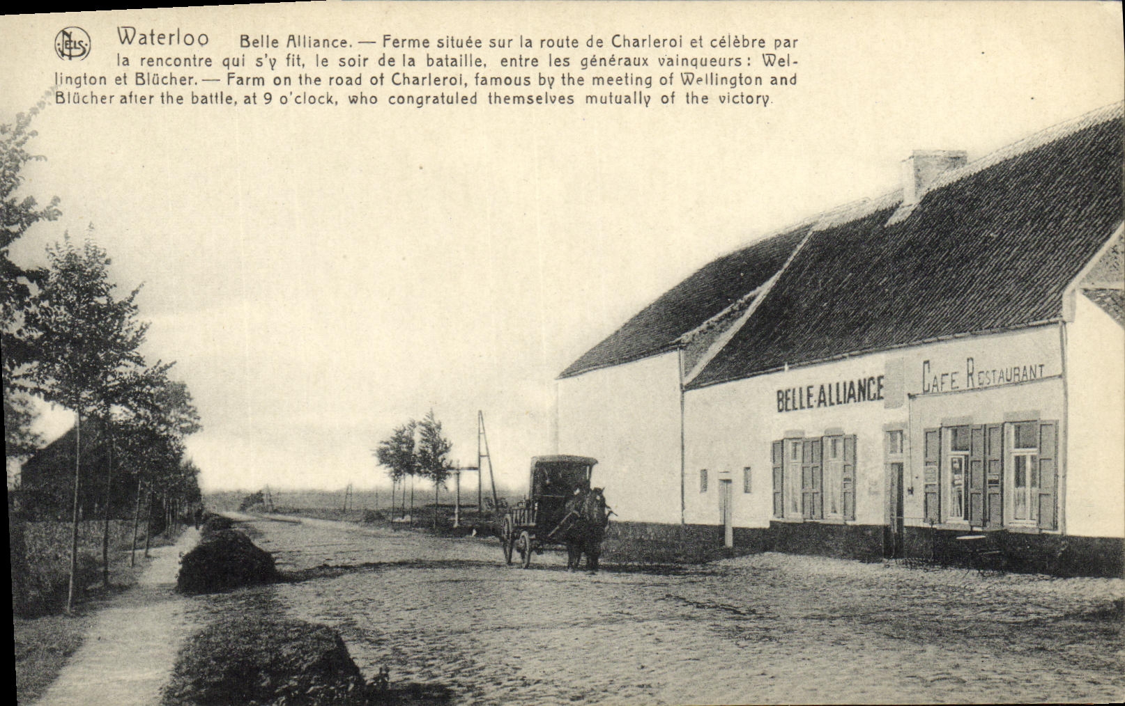 CPA Waterloo Belle Alliance Ferme situee sur la route de Charleroi