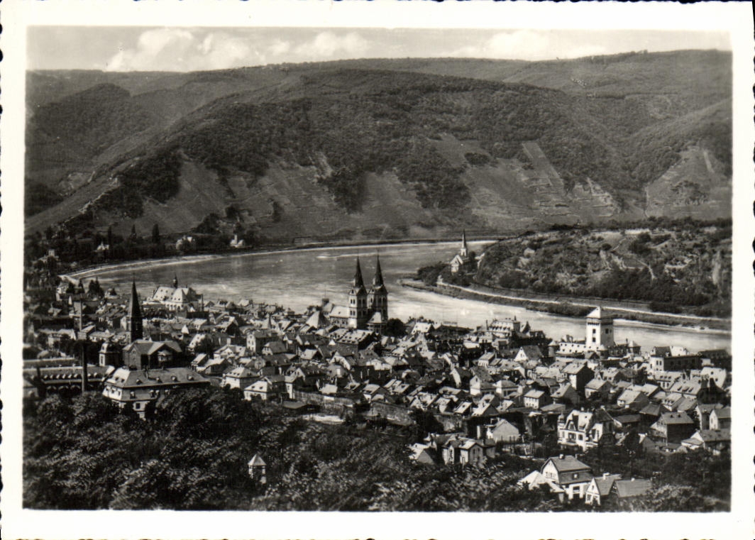 Boppard — vue panoramique sur la rivière Rhin — éditeur CPAPHIL