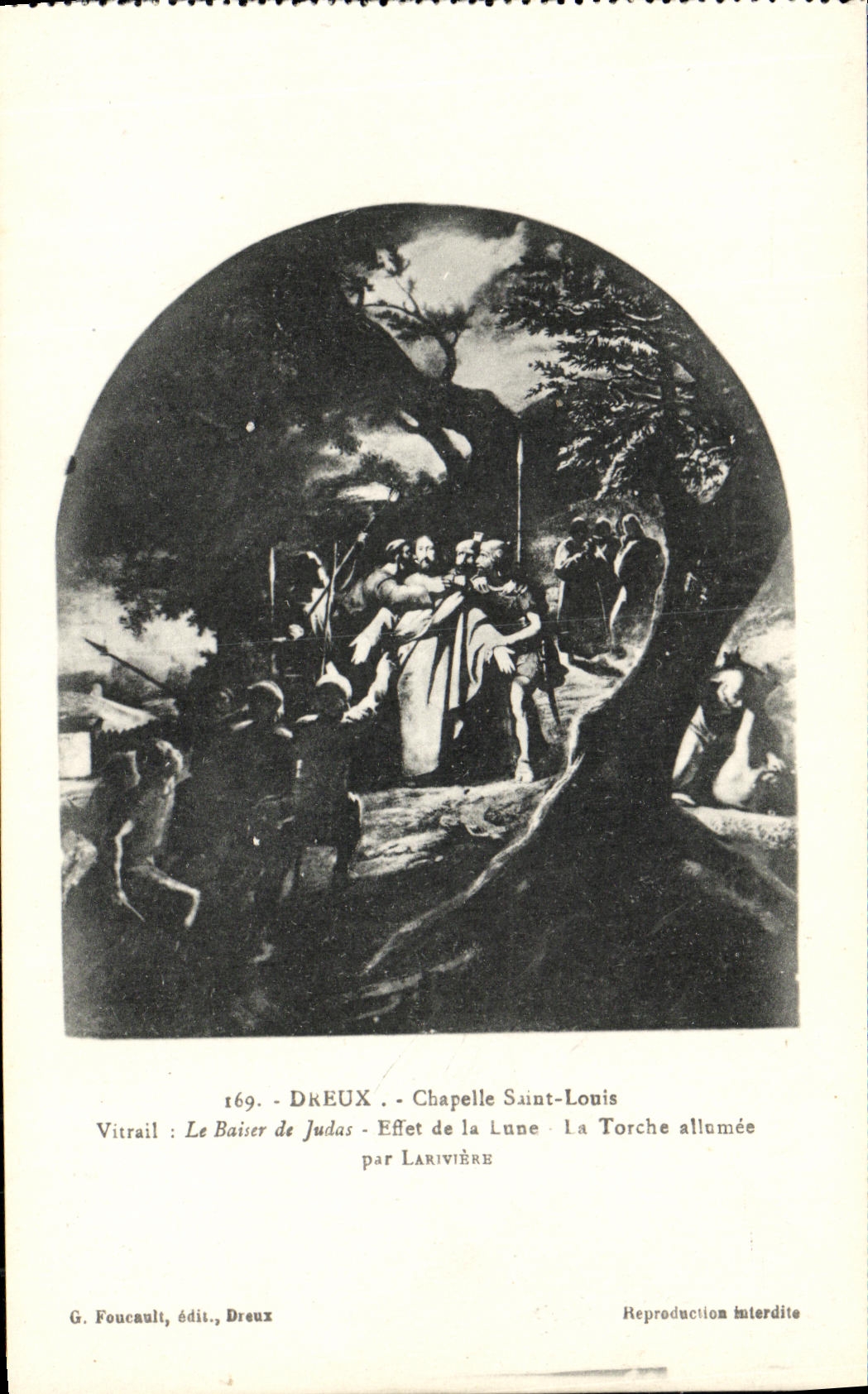 Kapelle Saint-Louis - Stich mit dem Judas-Kuss - Effekt des Mondes - Die Laterne angezündet von Larivière - G. Foucault, Verlag, Dreux