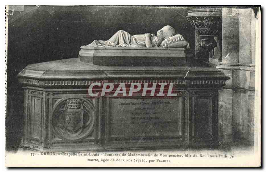 Dreux - Chapelle Saint-Louis - Tombeau de Mademoiselle de Montpensier, fille du Roi Louis-Philippe, morte âgée de deux ans (1818), par Pradier