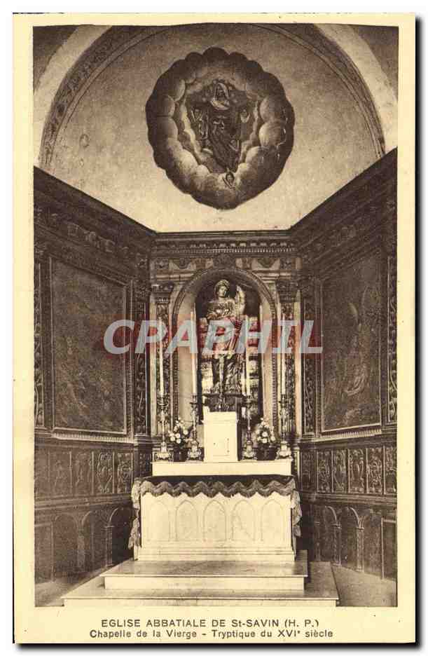 Église abbatiale de St-Savin (H.P.) — Chapelle de la Vierge — Tryptique du XVIe siècle