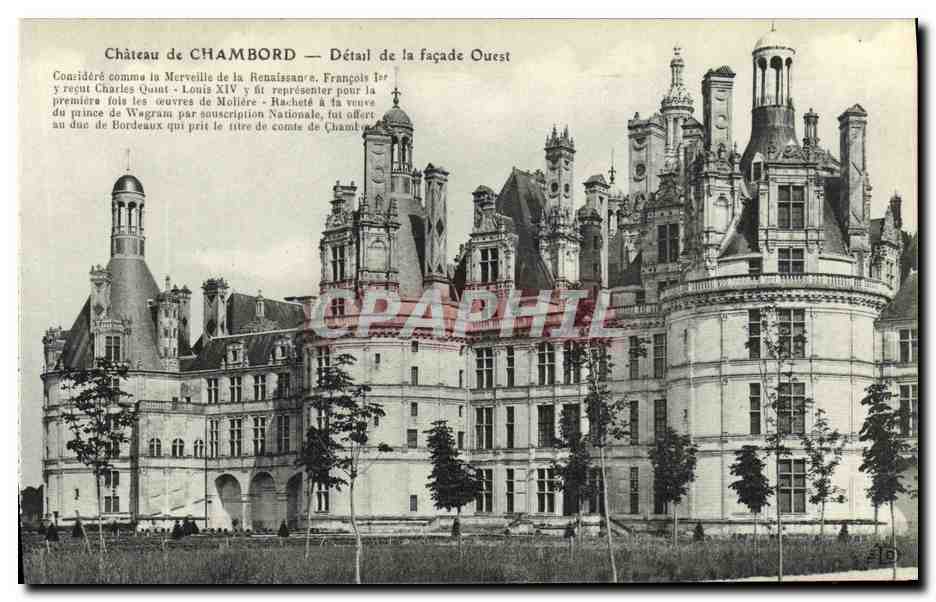 CPA Chateau de Chambord Detail de la Facade Ouest