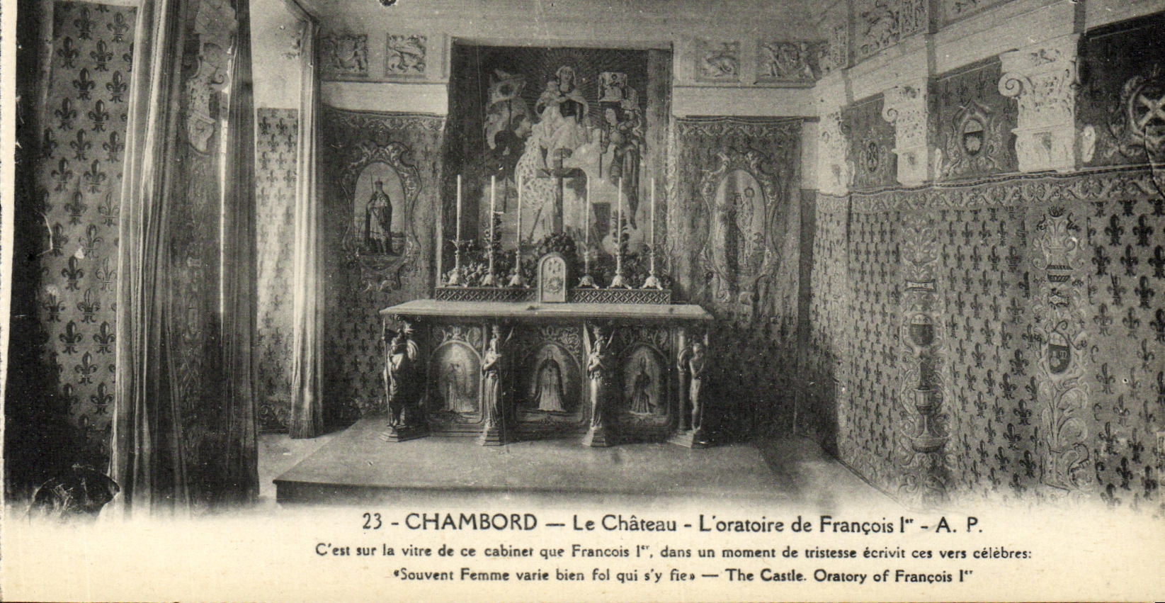 CPA Chateau de Chambord L Oratoire de Francois 1er