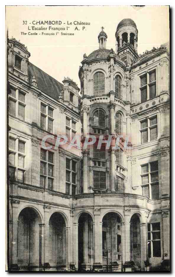 CPA Chambord Le Chateau L Escalier Francois 1er