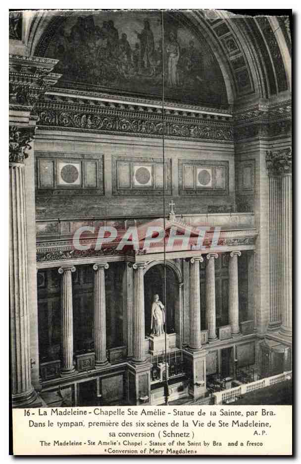 CPA La Madeleine Chapelle Ste Amelie Statue de la Sainte Par Bra Paris 