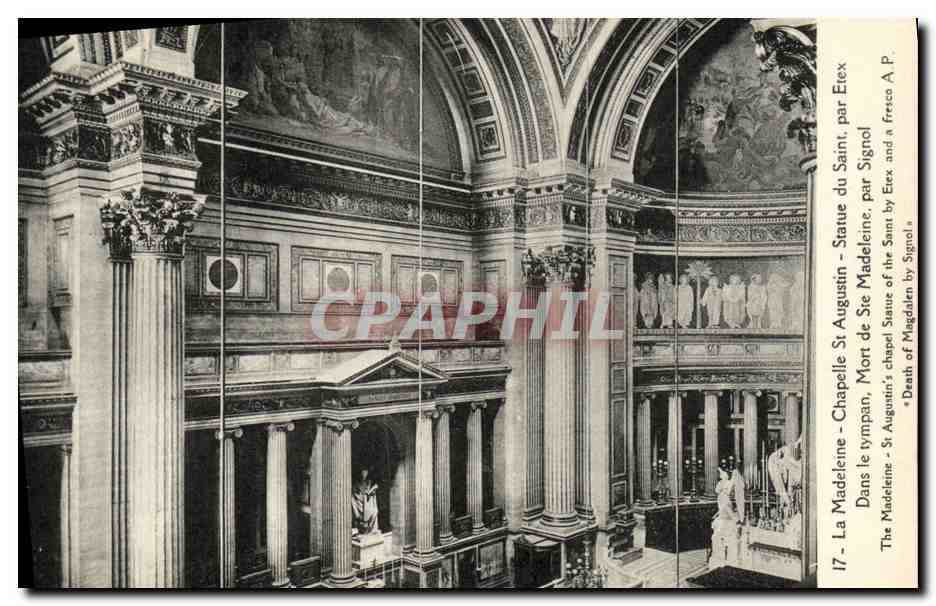 CPA La Madeleine Chapelle St Augustin Statue de la Saint par Esex Paris 
